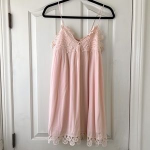 Nectar clothing pink babydoll tie back dress S